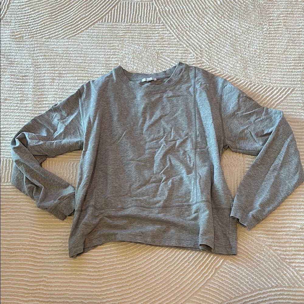 Calme by Johnny Was Gray Boxy Long Sleeve Sweatshirt